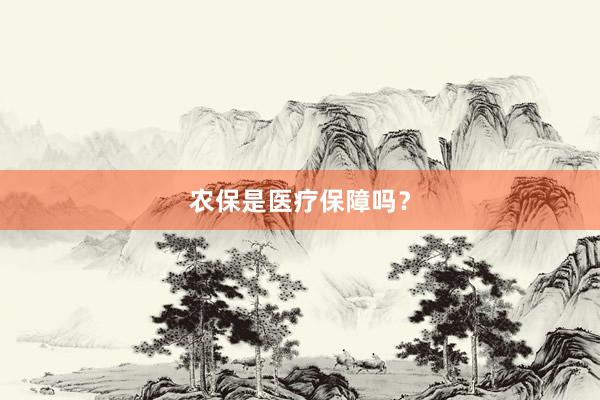 农保是医疗保障吗？
