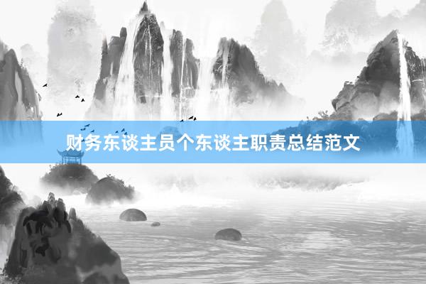 财务东谈主员个东谈主职责总结范文